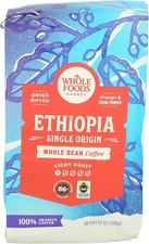 , Ethiopia Single Origin Whole Bean Coffee, Light Roast,