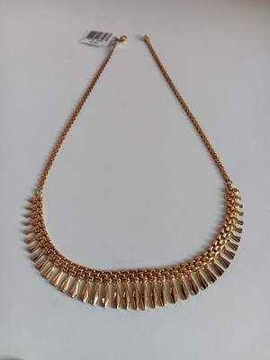 Sterling Silber 18k Gold Flash Kleopatra Halsband Halskette 18'' Neu mit Etikett