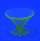 Uranium Glass Depression Sherbet Dessert Cup Bowl Green Federal Vaseline 3in