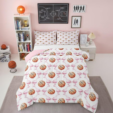 Basketball Comforter Set Twin Size,Girls Sport Wobasketball Lover Bedding Sets,K