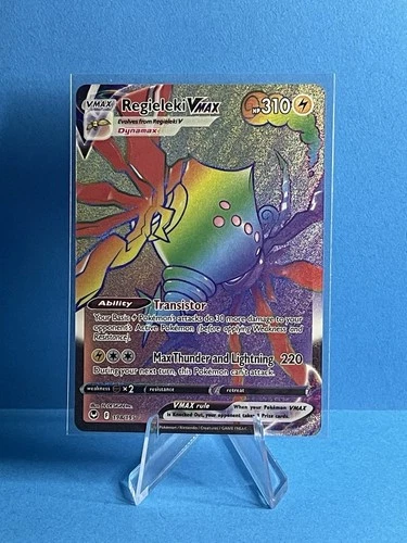 Pokémon TCG Regieleki VMAX Silver Tempest Rainbow Secret Rare 198/195 NM