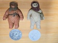 Star Wars LAST 17 Warok and Romba Ewok Kenner Vintage with coins