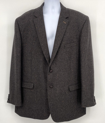 Vintage Celtic Gent Irish Heritage Sport Coat Mens 56R Brown Tweed Wool Jacket