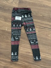 NWT LulaRoe Kids Boys Girls Small/medium S/M Christmas  knit  Leggings Snowman