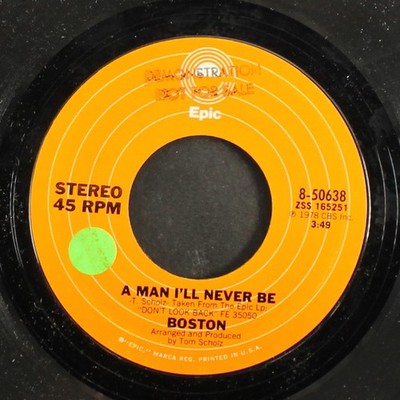 BOSTON: a man i'll never be EPIC 7'' Single 45 RPM