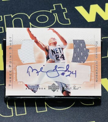 RICHARD JEFFERSON 2003-04 UD Sweet Shot THREE POINT SHOT Patch AUTO SSP /24