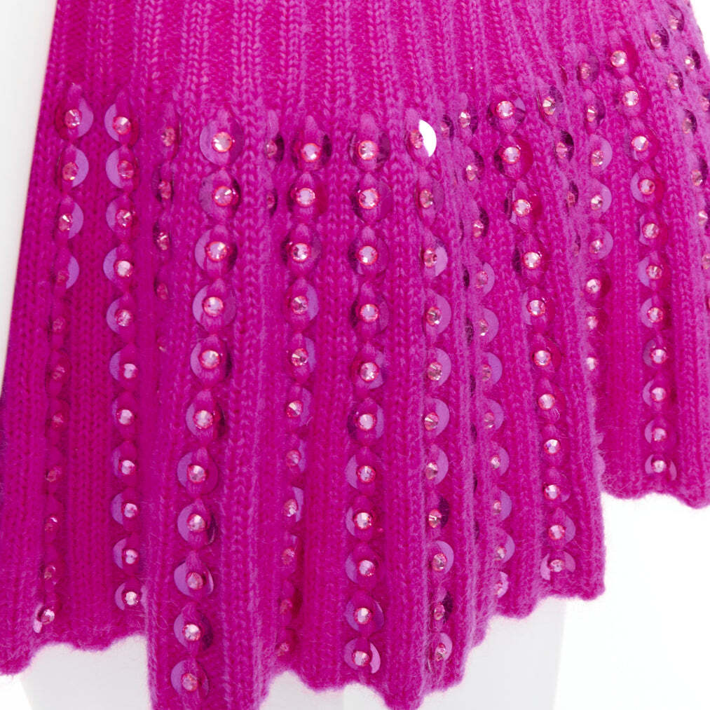 VALENTINO 2022 Runway PP Pink rhinestone embellished knitted