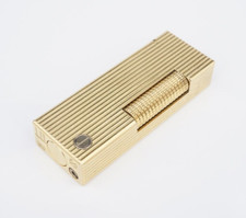 Preowned Dunhill Gold Fluted Stripes Rollagas Lighter Vintage 2.5" M1938