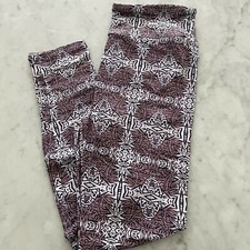 Lularoe OS One Size Leggings Geometric Aztec Light Lavender Purple Taupe NWT