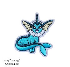 Vaporeon Water Type Pokemon Embroidered Iron On Patch