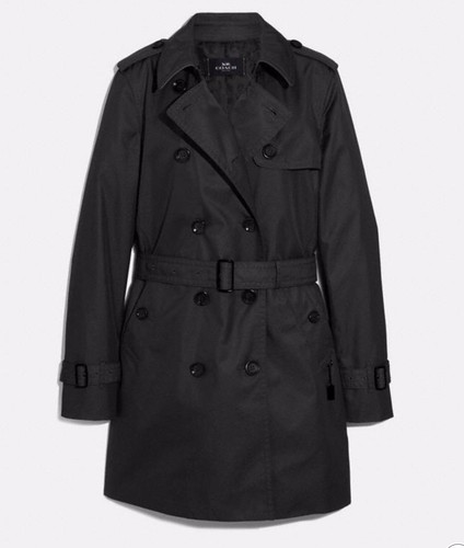 COACH F34024 Women's Trench Coat Black 