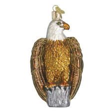 Bald Eagle Bird Glass Ornament Old World Christmas New USA Americana