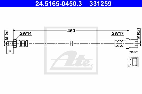 Flexible de frein Mercedes Classe G G300 TD durite de freinage pour pont arrière