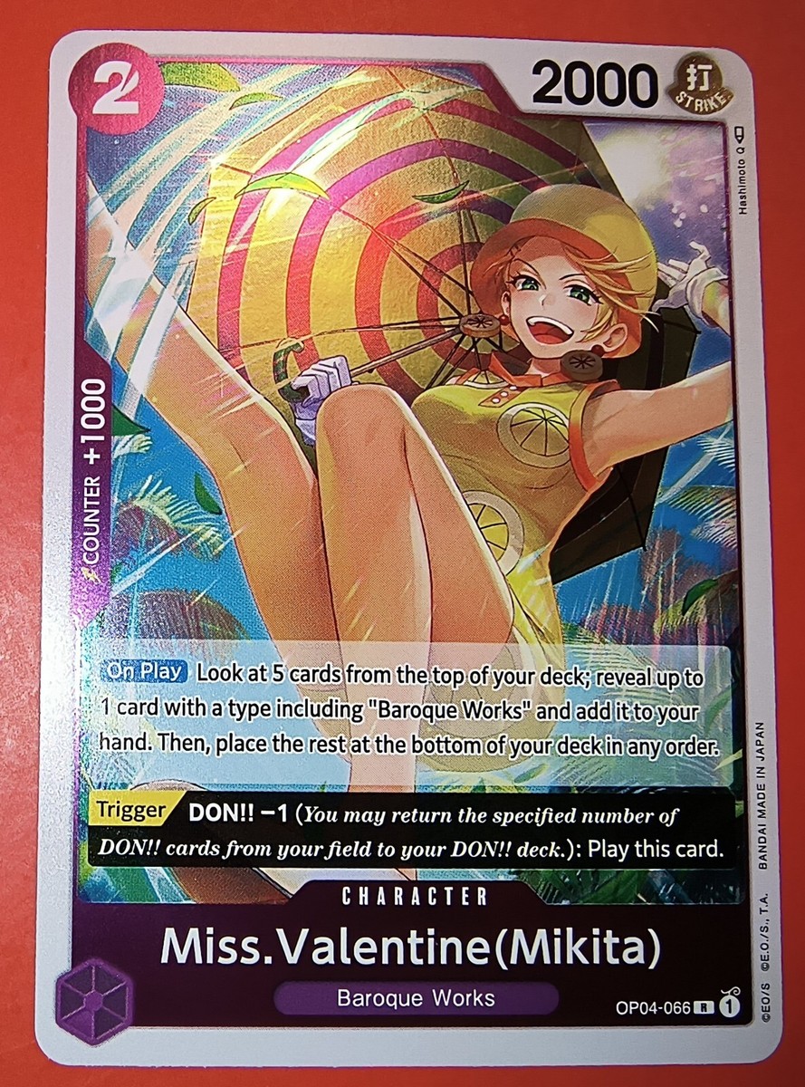 One Piece TCG CCG Card Game Miss. Valentine (Mikita) OP04-066 NM