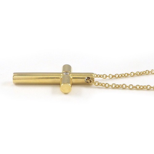 Tiffany & Co. Necklace Cross 1 Point Diamond 750(18K) Yellow Gold - Picture 3 of 9