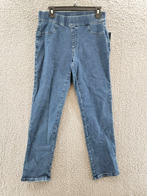 Karen Scott Pull-On Denim Pants Women's Small Overcast Elastic Waist | eBay