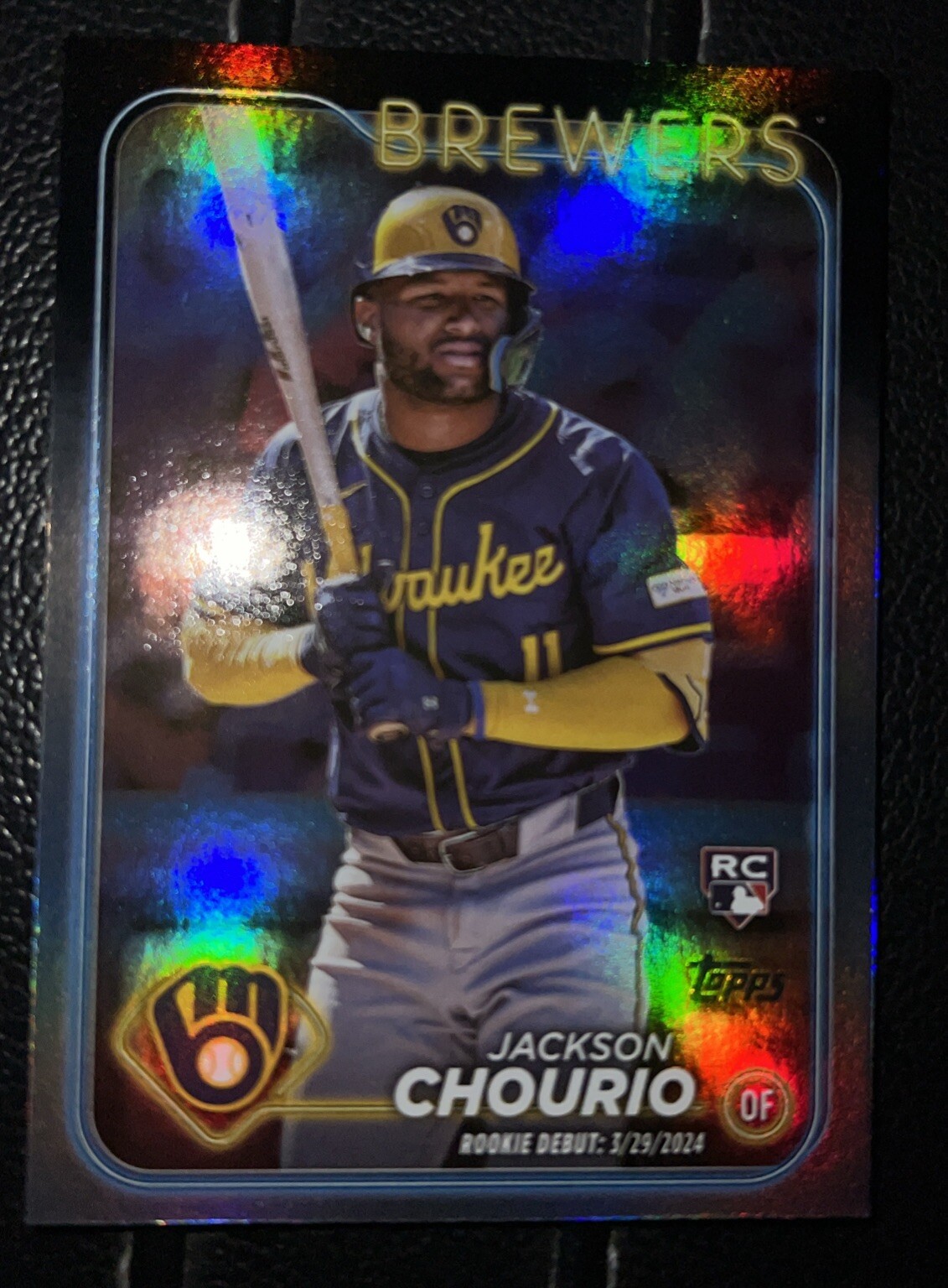 Jackson Chourio 2024 Topps Update #US155 Rookie RC Rainbow Foil Parallel