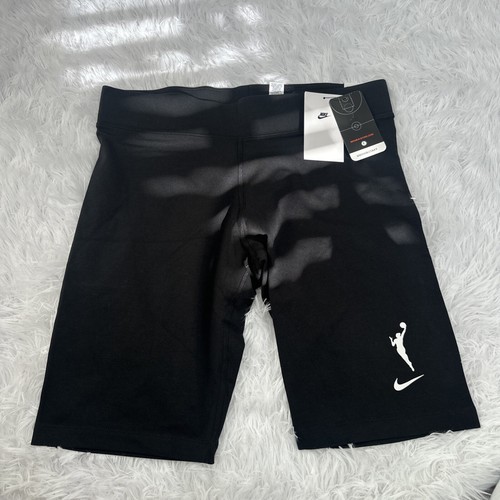 Nike Neu mit Etikett WNBA Essential Damen-Bikershorts schwarz Größe LARGE enge Passform mittlerer Bund