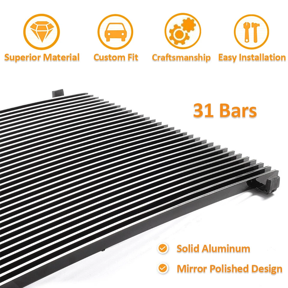 Fits 1994-1999 GMC Suburban/ C/K Pickup 31 Billet Bars Polished Silver Grille Foto 4 de 4