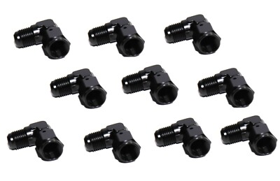 10PC AN6 6AN Female to AN-6  Male 90°Deg Swivel Fuel Oil Gas Line Fitting Black