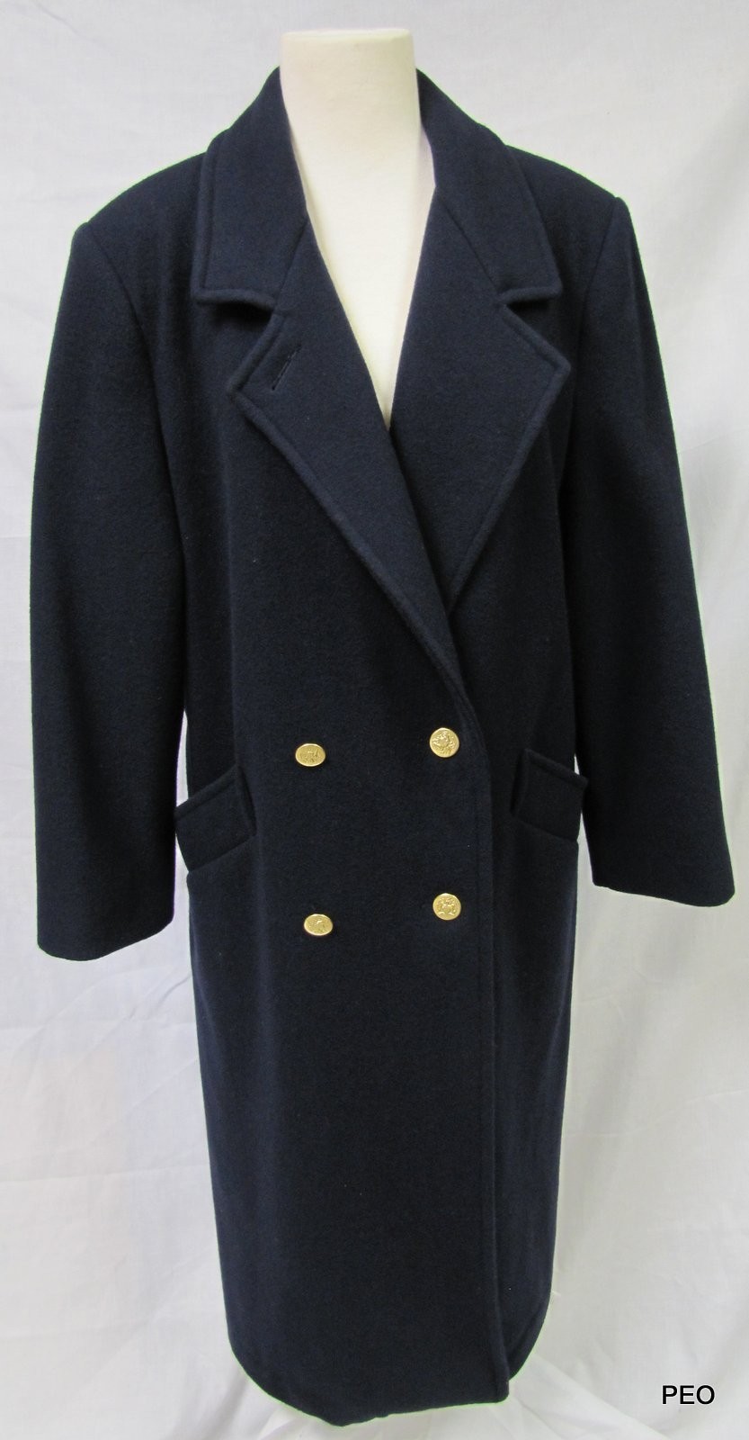 Long Wool Coat Jacket Size 