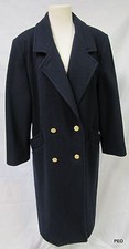 Forecaster of Boston Womens Navy Blue Long Wool Coat Jacket Size 11/12 Vintage