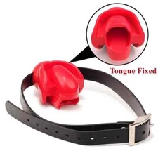 Unisex Tongue Fixed Open Mouth Bite Silicone Mouth Gag Control Harness Flirt