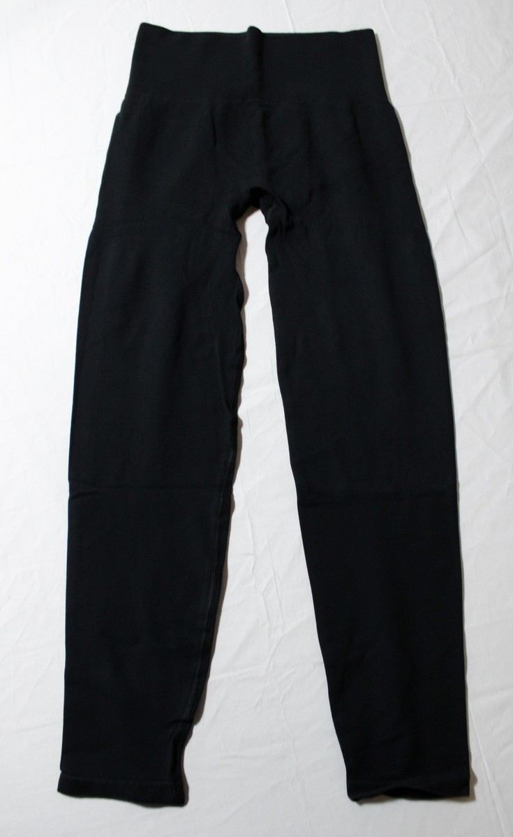 Gymshark Women's High-Waisted Cotton Seamless Leggings DH3 Black XL NWT