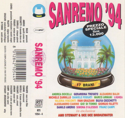 MC MUSICASSETTA SANREMO '94 - Label RTI MUSIC - 1054 - 4