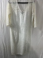 Bold Elements White Lace Dress V-Neck Lined Sz XL Elegant Formal Party Wear HOCO