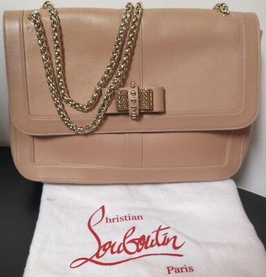 Auth Christian Louboutin Natural Leather Large Sweet Charity