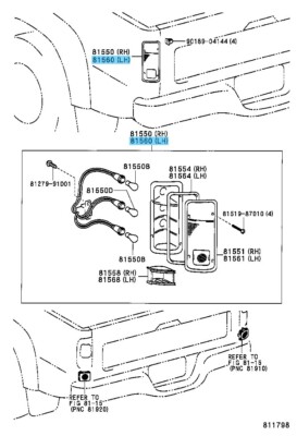 TOYOTA HILUX LN165 RZN168 Genuine Rear Combination Lamp Assy LH