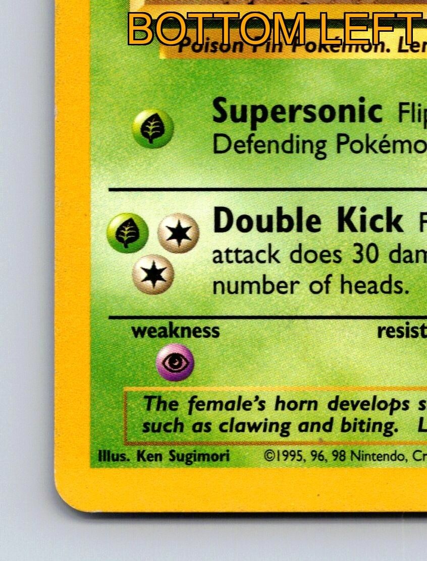Nidorina HP 70 Double Kick Attack Grass Pokémon Green Card | eBay