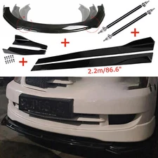 Front Rear Bumper Lip Spoiler Body Kit Splitter+Side Skirt For Mitsubish