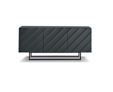 Dressoir 3 Ante Portable Rectangulaire Design Moderne Anthracite pour Salon