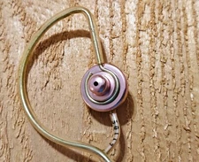 VNT Toshiba Transistor Radio Ear Bud - Plug 1/16 x 1/2 - Cord 42"-Copper Tone! 