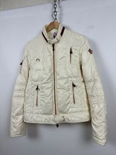 Women's Moncler Grenoble Light Beige Zip Up Down Puffer Jacket Size 4