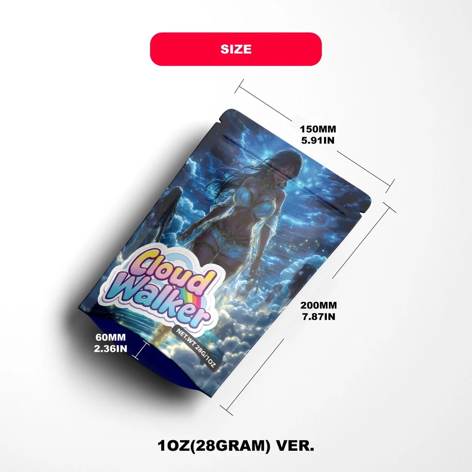 50 шт. случайных майларовых пакетов 1 унция (28 грамм)|голографические|защита от запаха | запечатываемые| на молнии - Изображение 3 из 4