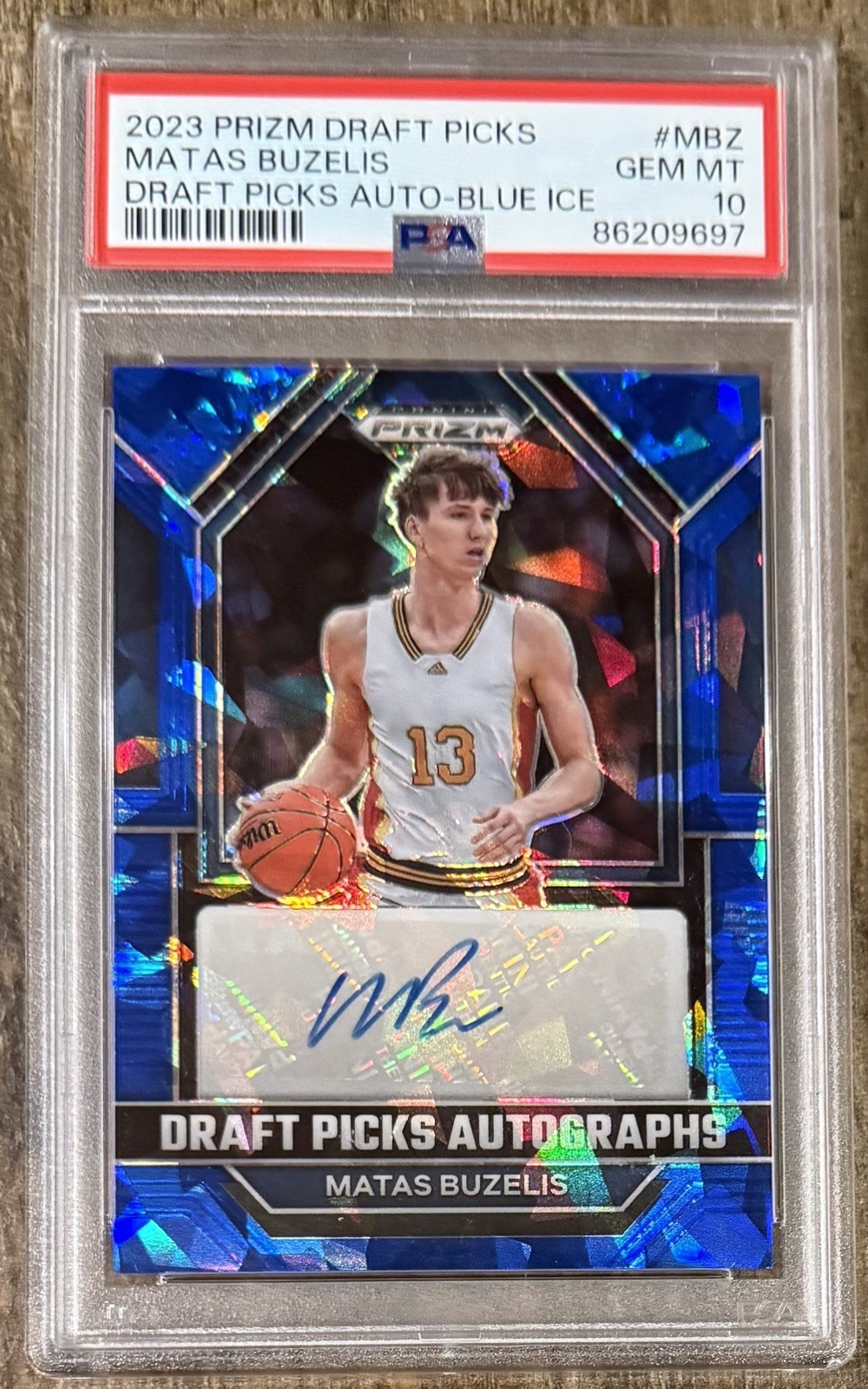 2023 Prizm Matas Buzelis Blue Ice AUTO /75 PSA 10💎Draft Picks BULLS ROOKIE📈 view 4