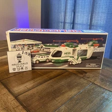VINTAGE - RARE 2001 Hess Toy Helicopter With Cycle And Cruiser - NM/NEW IN BOX