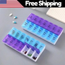 Weekly Daily Pill Box Organiser Tablet Medicine Storage Dispenser 7 Day Night