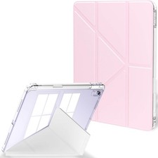 Y-Fold Stand Case for iPad Air 11" M4 2026 / M3 2025, Clear Back Pencil Holder