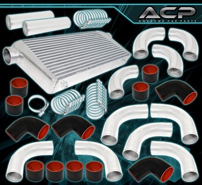 Turbo Charger 3.0'' Aluminum Piping Kit +31'' X 11.5 ''X 3'' Front Mount Intercooler
