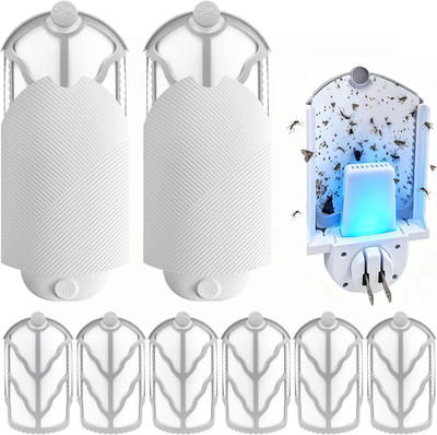 Flying Insect Trap for Indoor Use (2 Starters & 6 Refill Cartridges), UV Light B