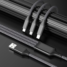 3 in 1 Fast Charging Cable Cell Phone Charger Cord For iPhone Type C Micro USB