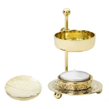 Handmade Gold Brass Incense Burner/Incense Censer with Sieve – Adjustable Hei...
