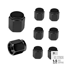 8 PCS Tire Valve Stem Caps, Aluminum Alloy Tire Valve Stem Protective Black