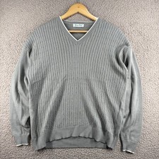 Green Lamb Golf Pullover Damen Gr&ouml;&szlig;e L gr&uuml;n grau Zopfmuster V-Ausschnitt 50% Merino