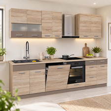 Menke Einbau Küchenzeile Küche Küchenblock 310 Cm eiche Sonoma Nachbildung Ceran online kaufen