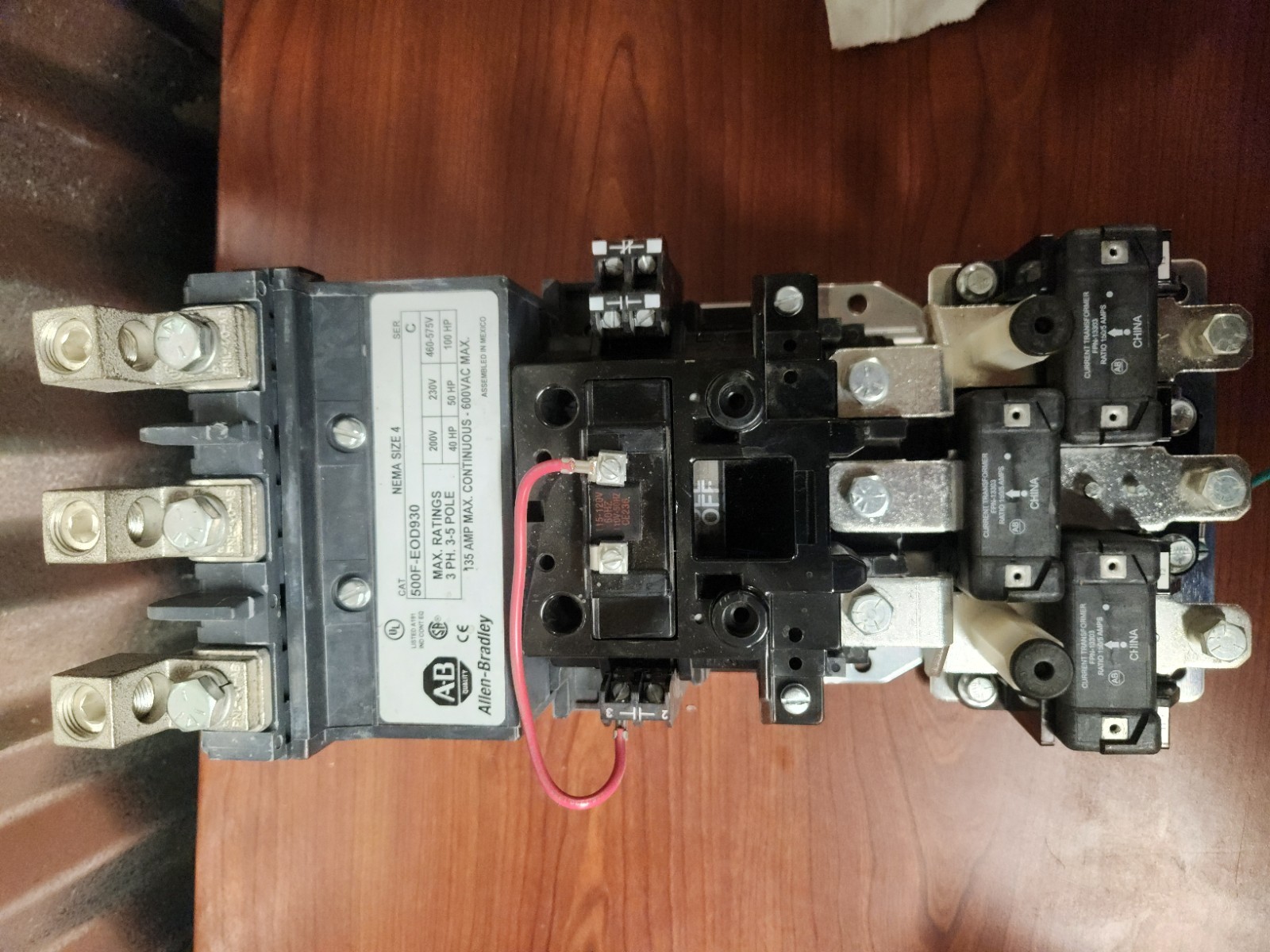 Allen-Bradley 500F-CODJ3 NEMA Size 4 Motor Starter Contactor 135 Amp 3-Pole